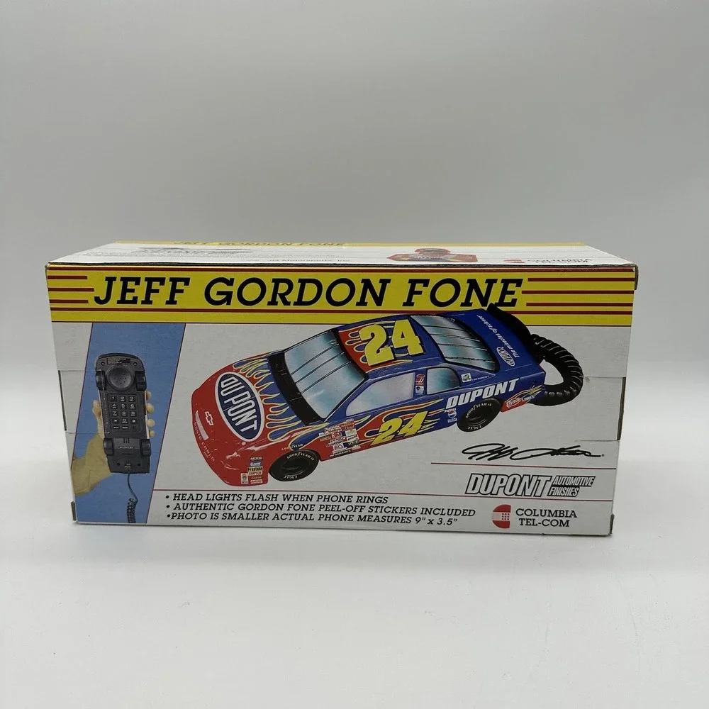 Columbia Tel-Com 1998 Jeff Gordon Fone #24 Racing Car Telephone w/ Box Phone